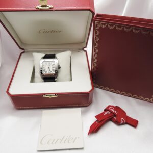 カルティエ サントス 100 MM W20106X8 白 ホワイト 17㎝ 2009年保証書 Cartier Santos 100 MM WhiteRoman C005905