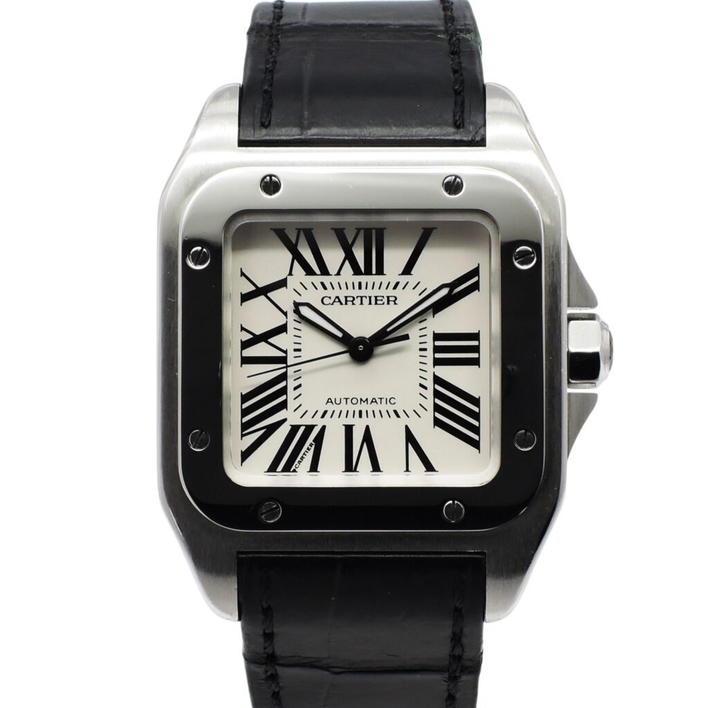 カルティエ サントス 100 MM W20106X8 白 ホワイト 17㎝ 2009年保証書 Cartier Santos 100 MM WhiteRoman C005905
