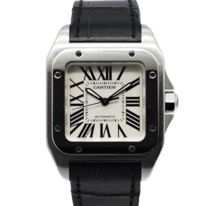 カルティエ サントス 100 MM W20106X8 白 ホワイト 17㎝ 2009年保証書 Cartier Santos 100 MM WhiteRoman C005905