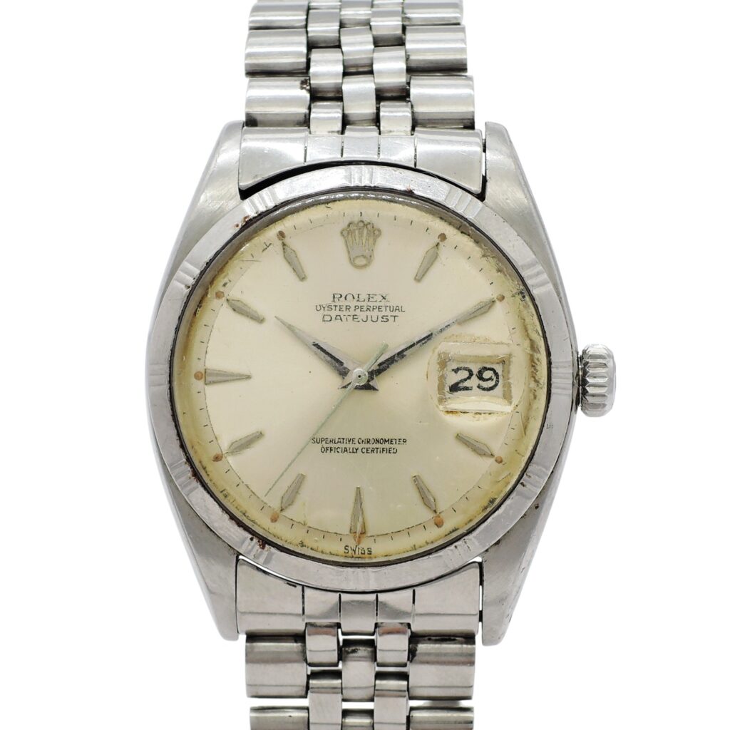 稀少品！ ロレックス デイトジャスト 36 1603 Threeted Bezel シルバー AT 18.5cm ROLEX Date-Just 36 Silver C006954