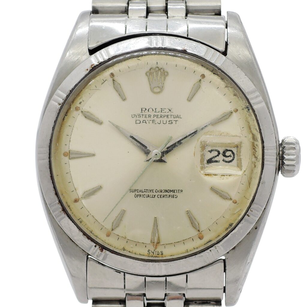 稀少品！ ロレックス デイトジャスト 36 1603 Threeted Bezel シルバー AT 18.5cm ROLEX Date-Just 36 Silver C006954