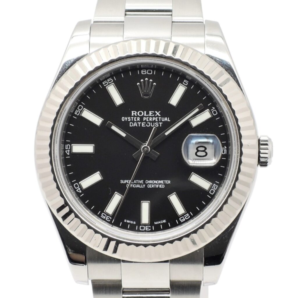 ロレックス デイトジャストⅡ41 116334 2011年保証書 黒 ブラック 17.5cm ROLEX Date-JustⅡ41 Black C006160