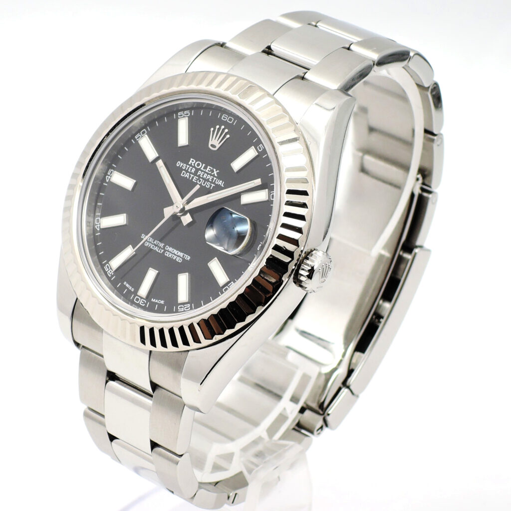 ロレックス デイトジャストⅡ41 116334 2011年保証書 黒 ブラック 17.5cm ROLEX Date-JustⅡ41 Black C006160