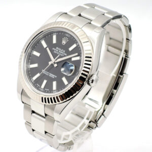 ロレックス デイトジャストⅡ41 116334 2011年保証書 黒 ブラック 17.5cm ROLEX Date-JustⅡ41 Black C006160