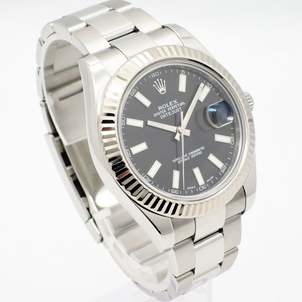 ロレックス デイトジャストⅡ41 116334 2011年保証書 黒 ブラック 17.5cm ROLEX Date-JustⅡ41 Black C006160