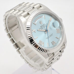 ロレックス デイデイト 40 228236 2024年保証書 アイスブルー ローマン 17cm AT ROLEX Day-Date 40 Ice blue C006211