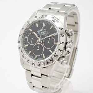 ロレックス デイトナ 16520 黒 W番 パトリッツィダイヤル/ブラウンアイ/ダースベイダー 完品 17.5cm AT ROLEX Daytona Black C006329