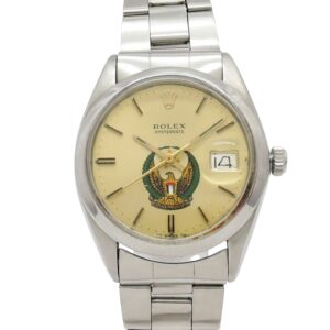 稀少！ロレックス オイスターパーペチュアルデイト 34 UAE軍紋章 6694 シルバー 16.5cm AT ROLEX Oyster Perpetual Date 34 Silver C007434
