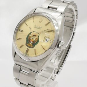 稀少！ロレックス オイスターパーペチュアルデイト 34 UAE軍紋章 6694 シルバー 16.5cm AT ROLEX Oyster Perpetual Date 34 Silver C007434