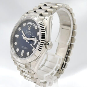 ロレックス デイデイト 36 128239A 2023年保証書 青 ブルーグラデーション 10Pダイヤモンド 18.5cm AT ROLEX Day-Date36 Blue C007473
