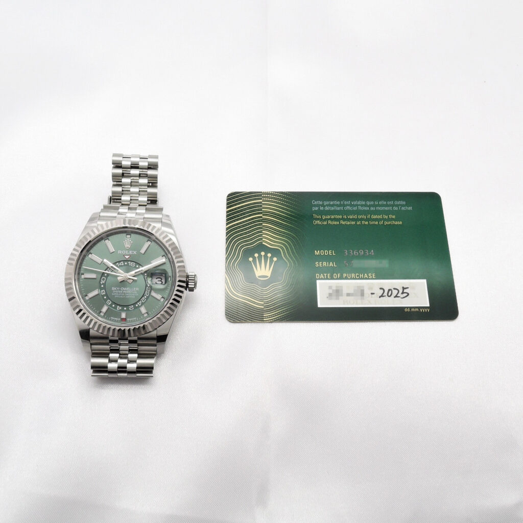 ロレックス スカイドゥエラー 336934 2025年保証書 緑 ミントグリーン 17cm AT ROLEX Sky-Dweller Green C008063