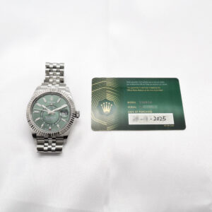 ロレックス スカイドゥエラー 336934 2025年保証書 緑 ミントグリーン 17cm AT ROLEX Sky-Dweller Green C008063