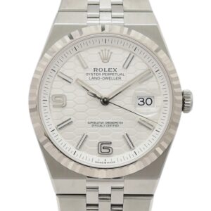 ロレックス ランドドゥエラー 40 127334 2025年保証書 白 ホワイト ハニカムモチーフ 19cm AT ROLEX Land-Dweller 40 White C008195