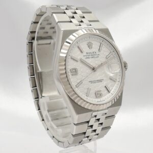 ロレックス ランドドゥエラー 40 127334 2025年保証書 白 ホワイト ハニカムモチーフ 19cm AT ROLEX Land-Dweller 40 White C008195