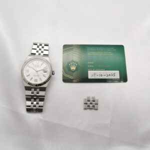 ロレックス ランドドゥエラー 40 127334 2025年保証書 白 ホワイト ハニカムモチーフ 19cm AT ROLEX Land-Dweller 40 White C008195