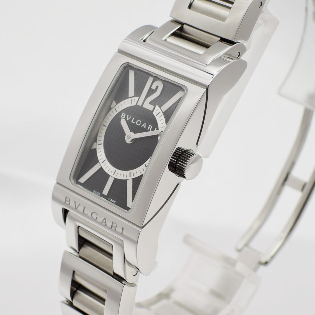 ブルガリ レッタンゴロ RT39BRSS 黒文字盤 AT 15.5cm BVLGARI Rettangolo C008273