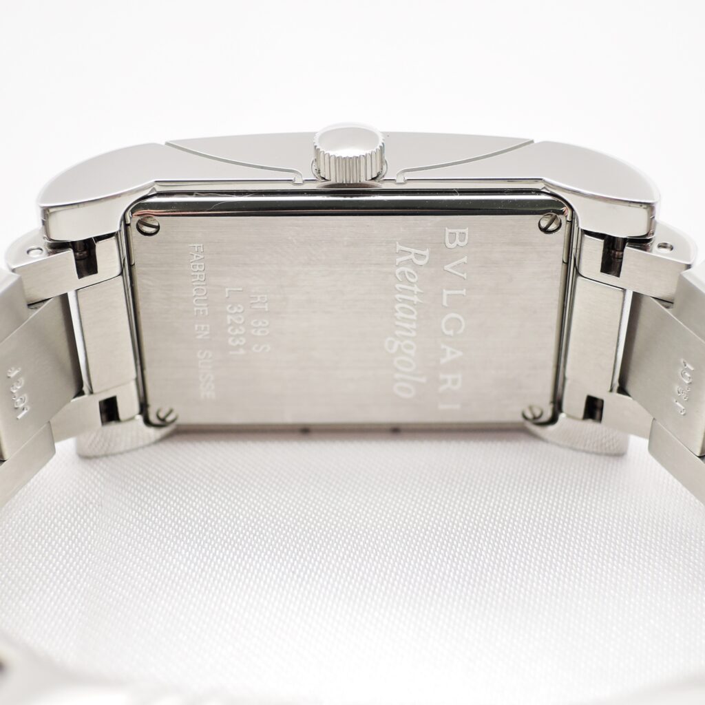 ブルガリ レッタンゴロ RT39BRSS 黒文字盤 AT 15.5cm BVLGARI Rettangolo C008273