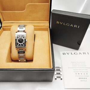 ブルガリ レッタンゴロ RT39BRSS 黒文字盤 AT 15.5cm BVLGARI Rettangolo C008273