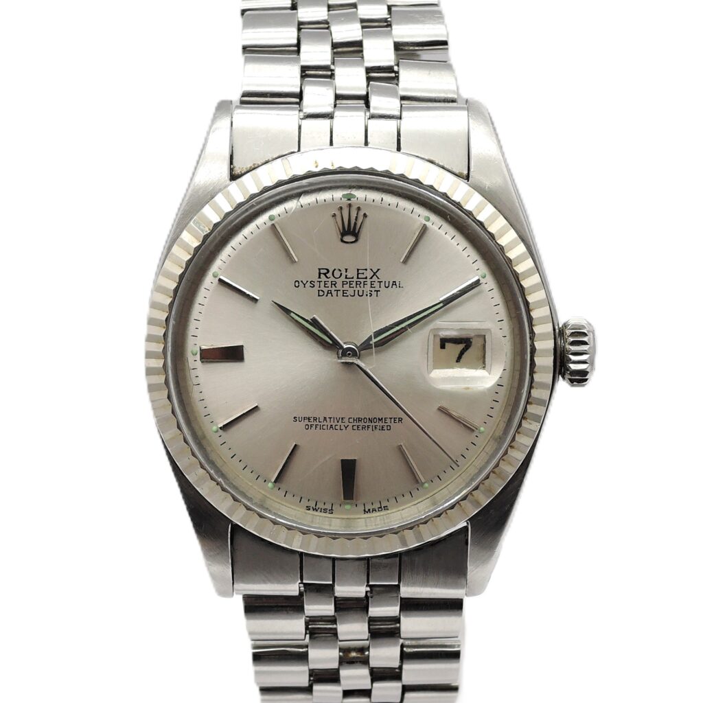 希少キャリバー ロレックス  デイトジャスト36 1601 シルバー文字盤  16cm AT ROLEX Date-Just 36 Silver C008587