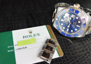 ロレックス ROLEX サブマリーナ デイト コンビ 116613LB 青サブ ランダム品番 SSｘ18KYG 駒3 保証書有 CD5575