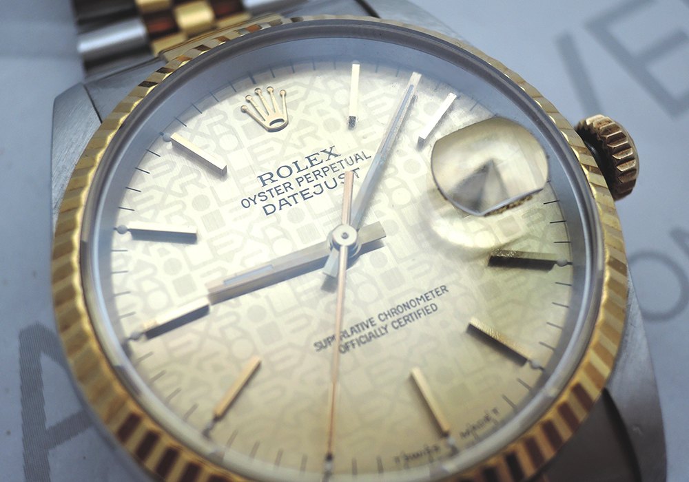 【117293】ROLEX ロレックス  16233 デイトジャスト 36 ホリコンブルーアラビアダイヤル E番 YG/SS 自動巻き 当店オリジナルボックス 腕時計 時計 WATCH メンズ 男性 男 紳士