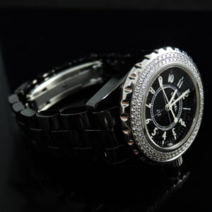 CHANEL J12 H0949 黒セラ ダイヤベゼル 黒 レディース腕時計【委託中古時計】