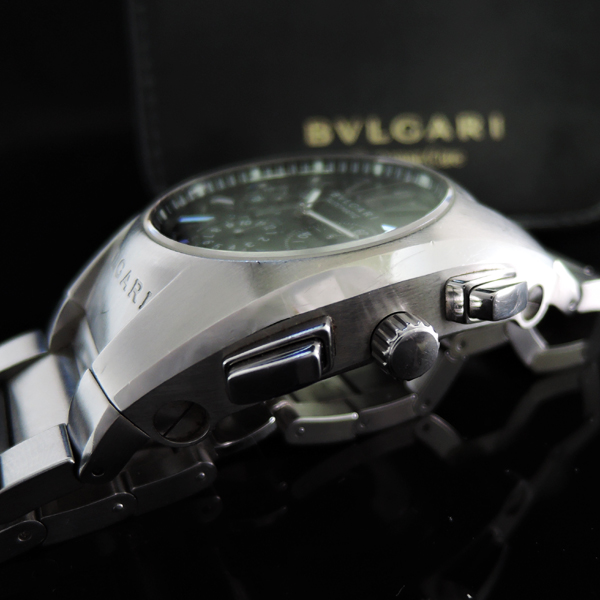 【箱・ギャラあり】BVLGARI
エルゴン　EG40S　D14***　ステンレススチール×ラバー　黒文字盤　自動巻き　腕時計　2016年購入　メンズ松山久万ノ台店