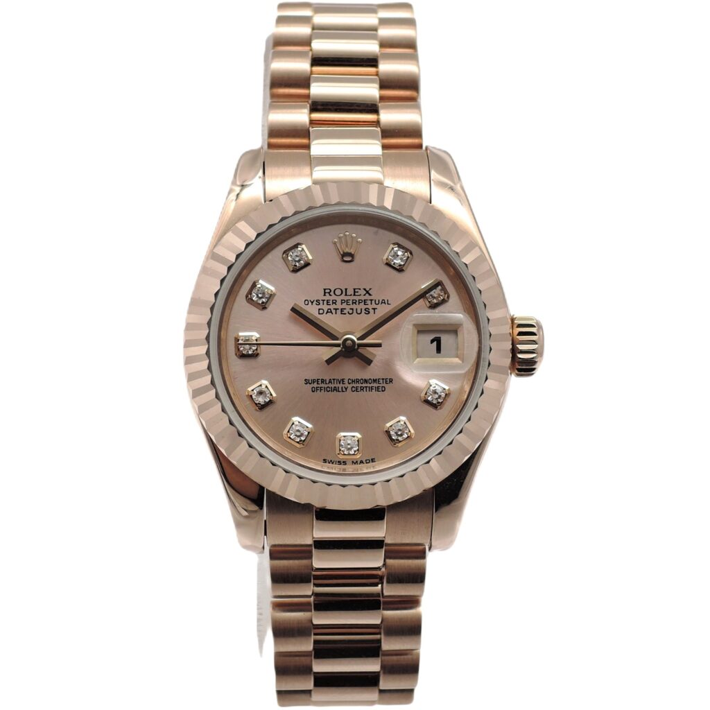 ロレックス デイトジャスト 26 179175G ピンク 10Pダイヤ PG金無垢 自動巻 Rolex Date-Just 26 C008060