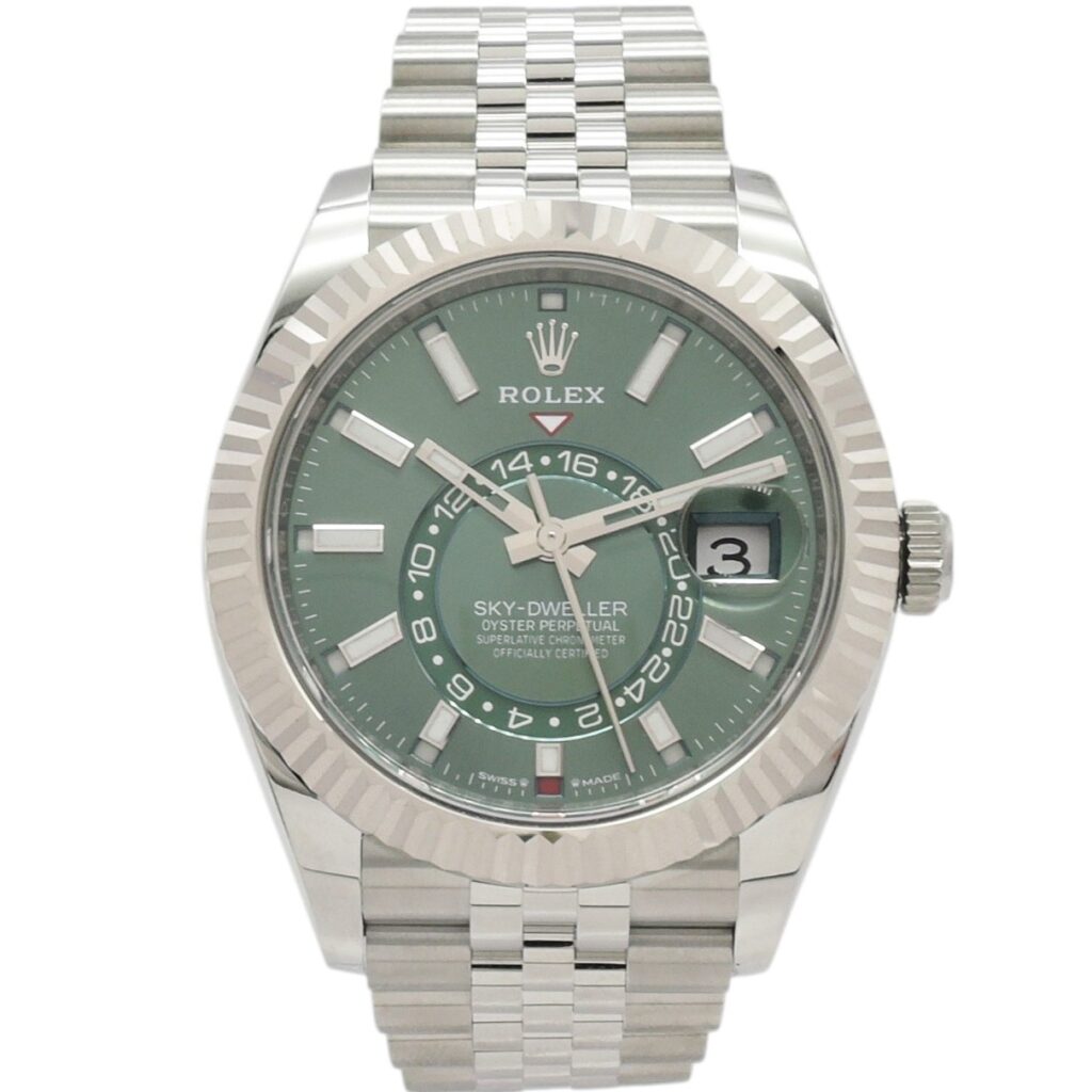 ロレックス スカイドゥエラー 336934 2025年保証書 緑 ミントグリーン 17cm AT ROLEX Sky-Dweller Green C008063