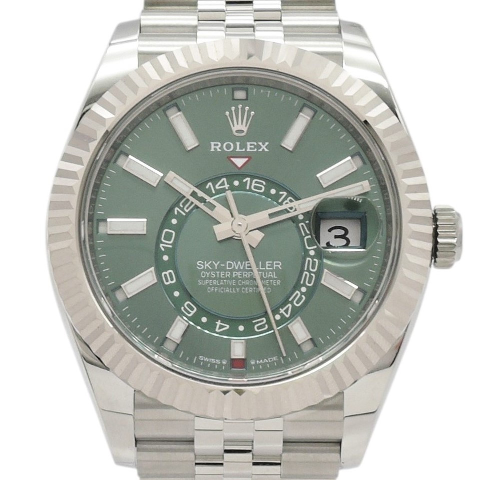 ロレックス スカイドゥエラー 336934 2025年保証書 緑 ミントグリーン 17cm AT ROLEX Sky-Dweller Green C008063