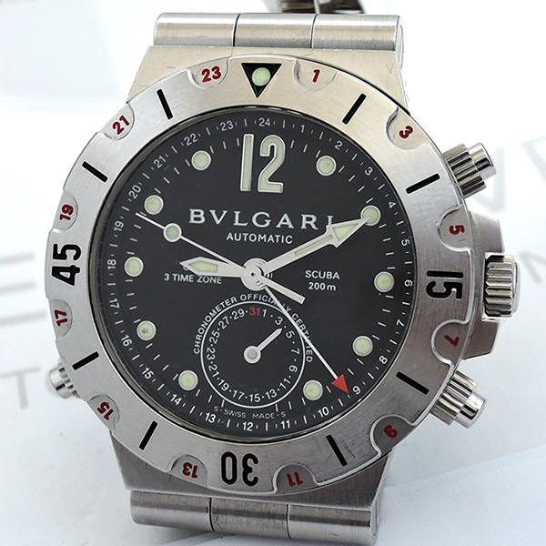 ブルガリ BVLGARI ディアゴノスクーバ SD38S GMT ダイバーズ 自動巻 【委託時計】