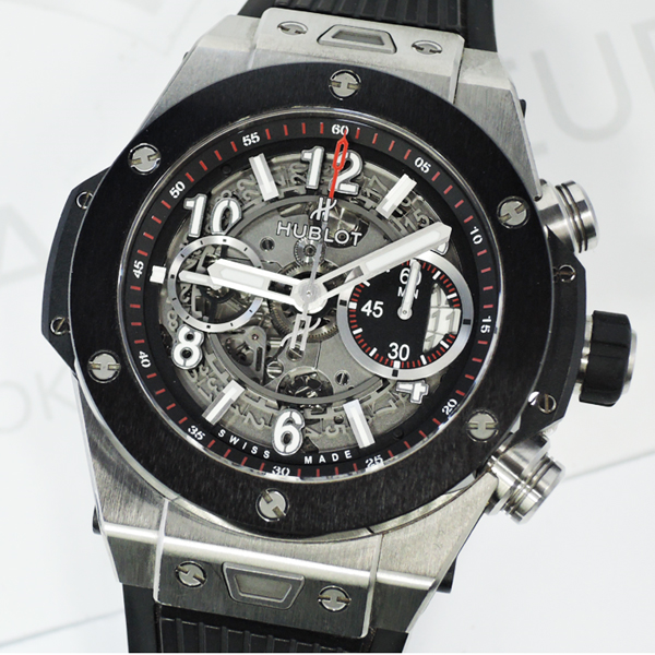 ウブロ HUBLOT ビッグバン ウニコ チタニウムセラミック 411.NM.1170.RX 自動巻 2015年保証書有 【委託時計】