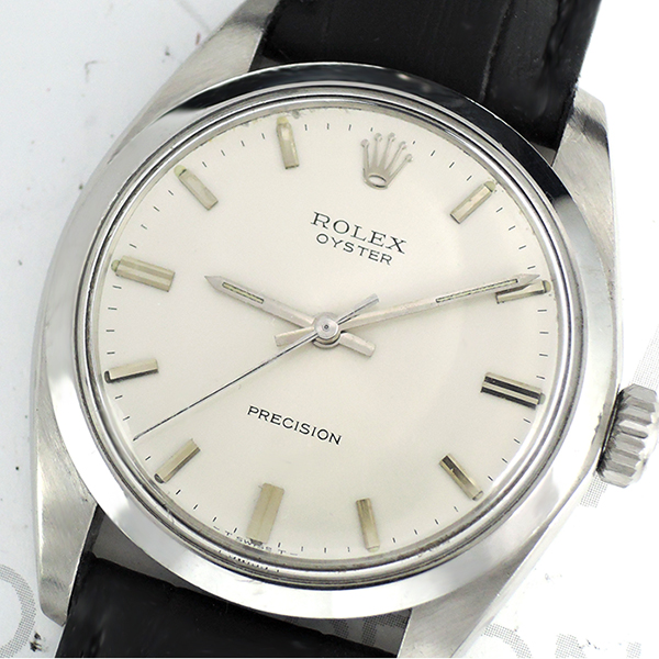ROLEX ロレックス オイスター プレシジョン 6426 3番台 手巻き メンズ腕時計 シルバー文字盤 社外ベルト 【委託時計】