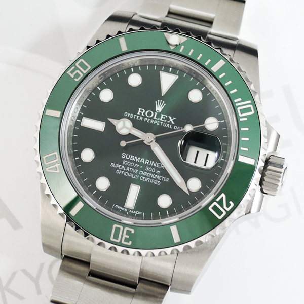 ロレックス ROLEX サブマリーナ グリーンサブ 116610LV ステンレス メンズ腕時計 保証書付 【委託時計】