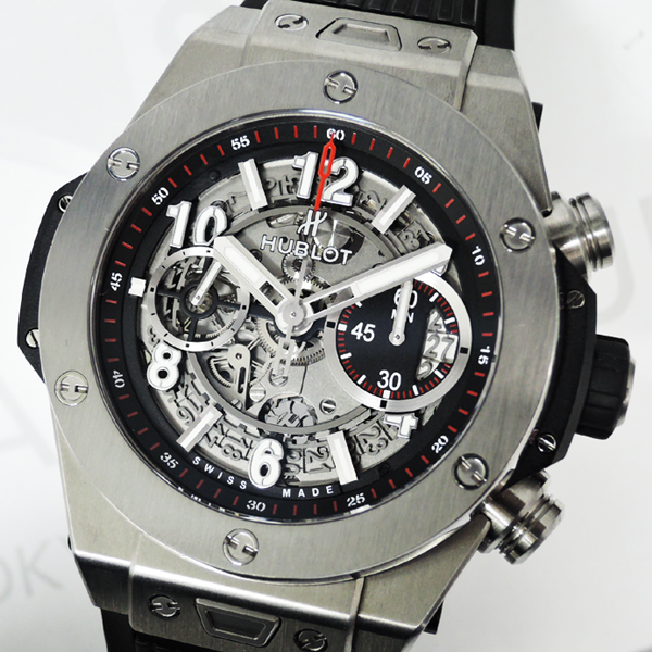 ウブロ HUBLOT ビッグバン ウニコ チタニウム 411.NX.1170.RX 自動巻 フライバッククロノグラフ メンズ 腕時計 チタン ラバーストラップ 保証書 説明書 箱 【委託時計】