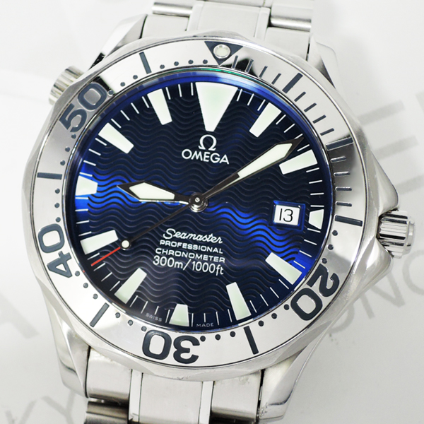 オメガ OMEGA シーマスター プロフェッショナル300ｍ 2255.80 自動巻 青文字盤 ステンレス メンズ腕時計 【委託時計】